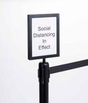 American Metalcraft Black Finish Vertical Retractable Barrier System Sign, 8 1/2 x 11 inch