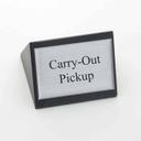 American Metalcraft Black Wood Carry Out Pickup Double Sided Sign, 3 x 1 3/4 inch