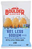 Boulder Canyon 60 Percent Reduced Sodium Kettle Style Potato Chips, 6.5 Ounce -- 12 per case