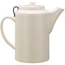 Service Ideas Plastic Almond Double Wall Teapot with Tether, 16 Ounce Capacity