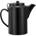 Service Ideas Plastic Black Double Wall Teapot with Tether, 16 Ounce Capacity