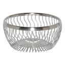 Service Ideas 18/8 Stainless Steel Brushed Finish Round Wave Wire Basket, 7 inch -- 12 per case