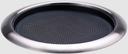Service Ideas Brushed Stainless and Black Original Non Slip Round Removable Insert Stackable Bar and Serving Tray, 11 x 11 x 1 inch