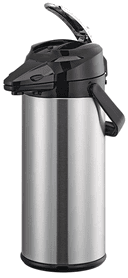 Service Ideas Signa-Air Brushed Finish Glass Vacuum Insulated Airpot, 2.2 Liter Capacity