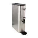 Service Ideas Slim Commercial Single Wall Brushed Stainless Steel Tea Dispenser, 5 Gallon Capacity