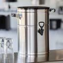 Service Ideas Round Commercial Single Wall Brushed Stainless Steel Tea Dispenser, 3 Gallon Capacity