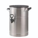 Service Ideas Round Commercial Single Wall Brushed Stainless Steel Tea Dispenser, 3 Gallon Capacity