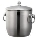 Service Ideas Stainless Steel Brushed with Polished Accents Finish Double Wall Ice Bucket, 1.3 Liter Capacity