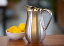 Service Ideas Brushed Finish Stainless Steel Bell Pitcher with Ice Guard, 2 Liter Capacity