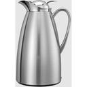 Service Ideas Classy Brushed with Polished Accents Finish Stainless Vacuum Insulated Carafe with Push Button, 1 Liter Capacity