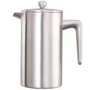 Service Ideas Stainless Steel Brushed Finish Double Wall French Coffee Press, 1 Liter Capacity -- 12 per case
