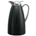 Service Ideas Classy Black Finish Glass Vacuum Insulated Carafe with Push Button, 1 Liter Capacity -- 6 per case