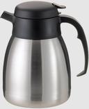 Service Ideas SteelVac Brushed Stainless and Black Essential Seamless Chamber Vacuum Insulated Carafe, 40.6 Ounce Capacity