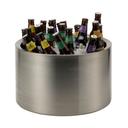 Service Ideas 18/8 Stainless Steel Brushed Finish Double Wall Party Tub Beverage Chiller, 7 Gallon Capacity
