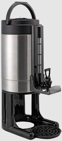 Service Ideas Brushed Stainless and Black Universal Thermal Vacuum Insulated Dispenser, 1.5 Gallon Capacity