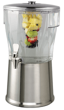 Service Ideas Elite Stainless Steel Brushed with Polished Accents Round Cold Beverage Dispenser, 5 Gallon Capacity