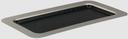Service Ideas Brushed Stainless and Black Small Non Slip Rectangular Cocktail Serving Tray, 14 x 14 x 1 inch