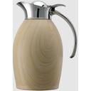 Service Ideas Nicollet Series 18/8 Stainless Steel Light Wood Finish Vacuum Insulated Carafe with Flip Top, 1 Liter Capacity