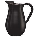 Service Ideas Black Onyx Stainless Steel Bell Pitcher with Ice Guard, 2 Liter Capacity