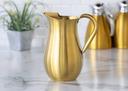 Service Ideas Vintage Gold Stainless Steel Bell Pitcher with Ice Guard, 2 Liter Capacity