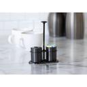 Service Ideas 18/8 Stainless Steel Black Onyx Finish Cream and Sugar Caddy Set, 3 inch Width x 7.5 inch Height