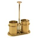 Service Ideas 18/8 Stainless Steel Vintage Gold Finish Cream and Sugar Caddy Set, 3 inch Width x 7.5 inch Height