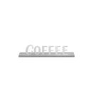 Service Ideas Stainless Steel Brushed Finish Coffee Laser Cut ID Tabletop Sign, 1 inch Width x 1 inch Height