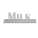 Service Ideas Stainless Steel Brushed Finish Milk Laser Cut ID Tabletop Sign, 1 inch Width x 1 inch Height