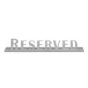 Service Ideas Stainless Steel Brushed Finish Reserved Laser Cut ID Tabletop Sign, 1 inch Width x 1 inch Height