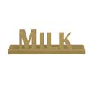 Service Ideas Stainless Steel Vintage Gold Finish Milk Laser Cut ID Tabletop Sign, 1 inch Width x 1 inch Height