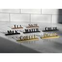 Service Ideas Stainless Steel Rose Gold Finish Coffee Laser Cut ID Tabletop Sign, 1 inch Width x 1 inch Height