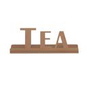 Service Ideas Stainless Steel Rose Gold Finish Tea Laser Cut ID Tabletop Sign, 1 inch Width x 1 inch Height
