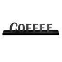 Service Ideas Stainless Steel Black Onyx Finish Coffee Laser Cut ID Tabletop Sign, 1 inch Width x 1 inch Height