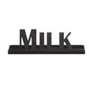 Service Ideas Stainless Steel Black Onyx Finish Milk Laser Cut ID Tabletop Sign, 1 inch Width x 1 inch Height