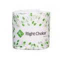 Cascades Right Choice White 2 Ply Paper Toilet Tissue, 4.5 x 3.5 inch - 500 sheets per roll -- 96 per case