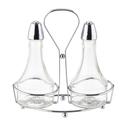 Tablecraft Cruet Set with Chrome Plated Rack, 8 Ounce Capacity