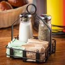 Tablecraft Stainless Steel Top Round Glass Salt and Pepper Shaker, 3 Ounce Capacity -- 24 per case