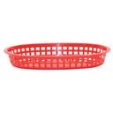 Tablecraft Plastic Red Oval Chicago Basket, 10.5 x 7 x 1.5 inch -- 36 per case
