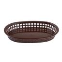 Tablecraft Plastic Brown Oval Chicago Basket, 10.5 x 7 x 1.5 inch -- 36 per case