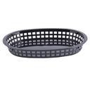 Tablecraft Plastic Black Oval Chicago Basket, 10.5 x 7 x 1.5 inch -- 36 per case