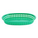 Tablecraft Plastic Green Oval Chicago Basket, 10.5 x 7 x 1.5 inch -- 36 per case