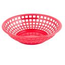 Tablecraft High Density Polyethylene Red Round Serving Basket, 8 x 8 x 2 inch -- 36 per case