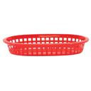 Tablecraft Oval Red Plastic Carte Platter Basket, 9 x 6 x 2 inch -- 36 per case