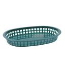 Tablecraft Plastic Forest Green Oval Chicago Basket, 10.5 x 7 x 1.5 inch -- 36 per case