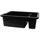 Tablecraft Polyethylene Heavy Duty Black Divided Tote Box, 21 x 17 x 7 inch -- 6 per case