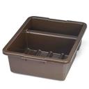 Tablecraft Polyethylene Heavy Duty Brown Divided Tote Box, 21 x 17 x 7 inch -- 6 per case