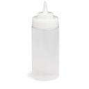 Tablecraft Clear LDPE 63MM Widemouth Cone Tip Squeeze Bottle with Natural Polypropylene Top, 16 Ounce -- 24 per case