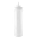 Tablecraft Clear LDPE 63MM Widemouth Cone Tip Squeeze Bottle with Natural Polypropylene Top, 24 Ounce -- 12 per case
