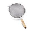 Tablecraft Tin Plated Single Fine Mesh Strainer with Wood Handle, 8 inch Dia.