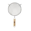 Tablecraft Tin Plated Single Medium Mesh Strainer with Wood Handle, 8 inch Dia.
